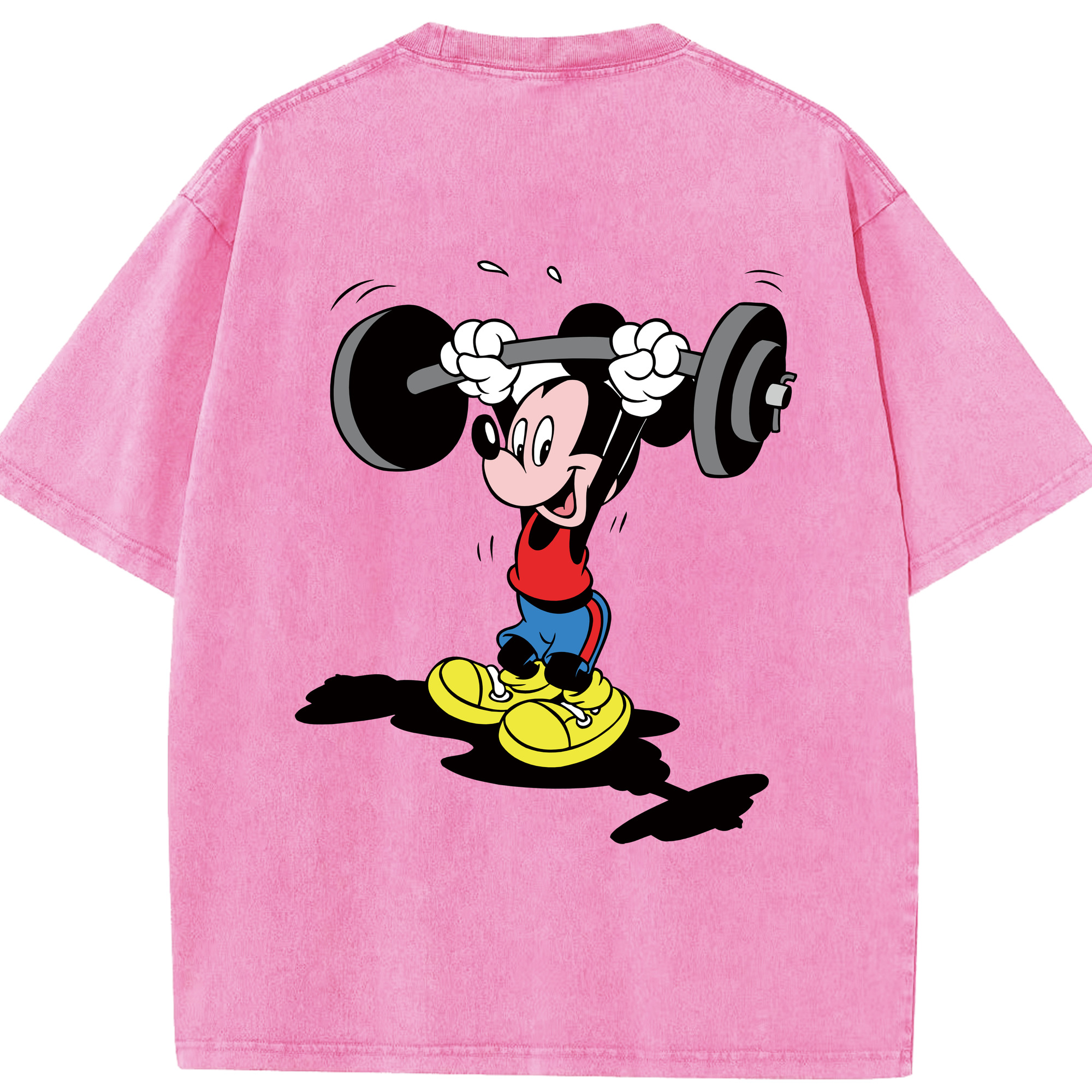 （画像用） ミッキーマウス Mickey Mouse 綿100% ヴィンテージ風 半袖Tシャツ（背面プリント）